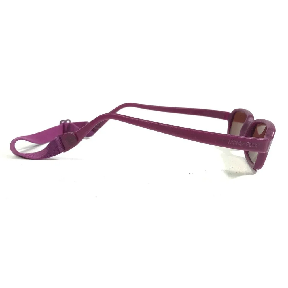 Miraflex Sunglasses NEW BABY 2 Purple Rectangular Frames with Red Lenses